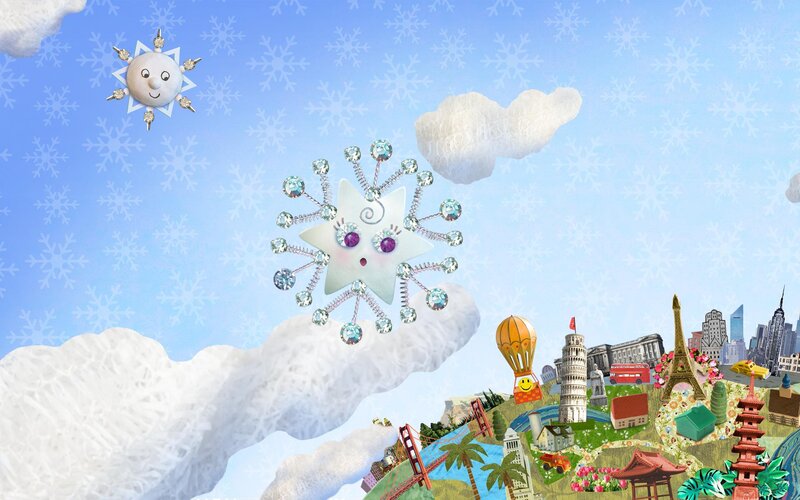 Snowflake Character in Sky