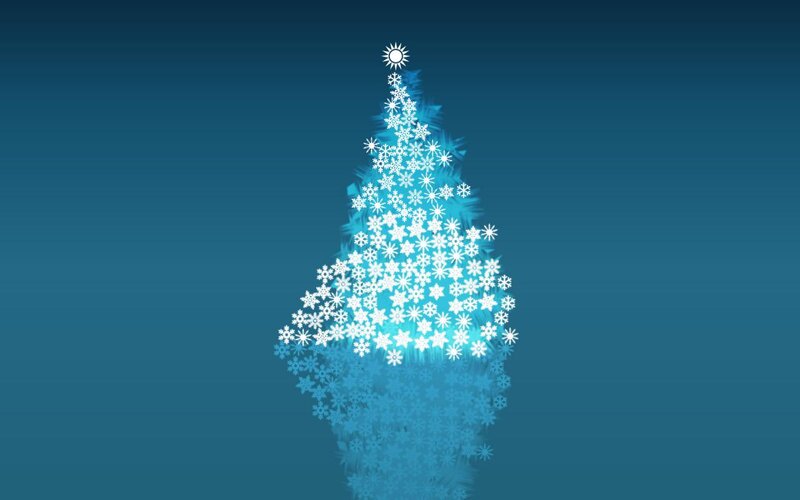 Snowflake Christmas Tree — Blue, Calm