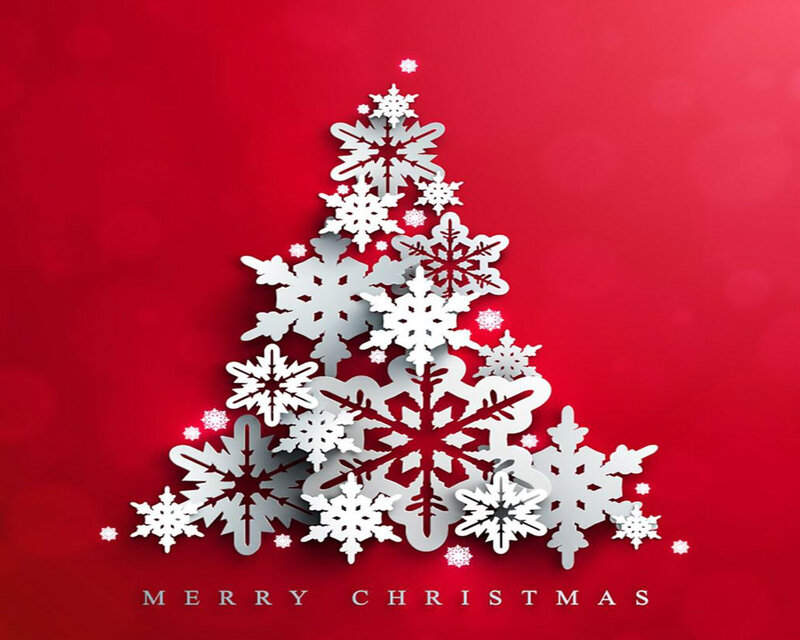 Snowflake Christmas Tree — Red, Festive