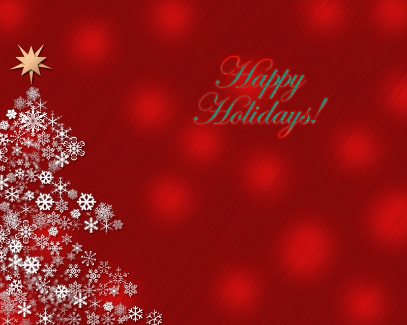 Snowflake Christmas Tree — Red, Festive, Winter
