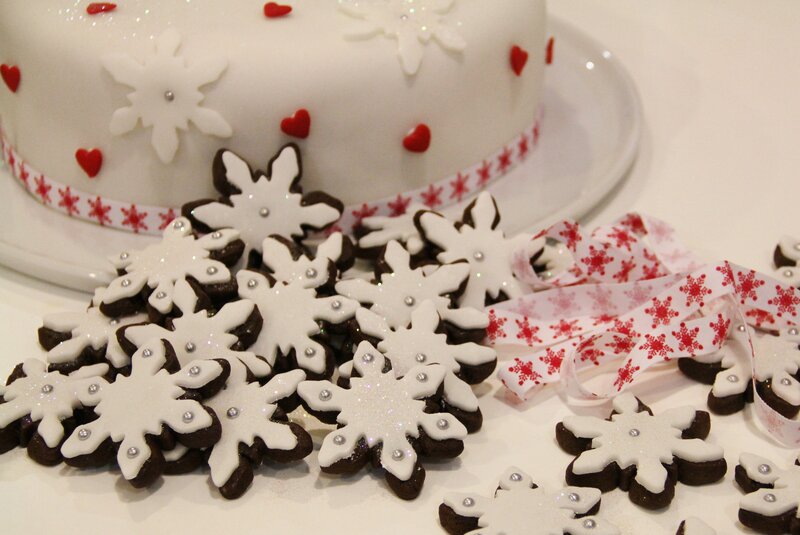 Snowflake Cookies and Cake — White