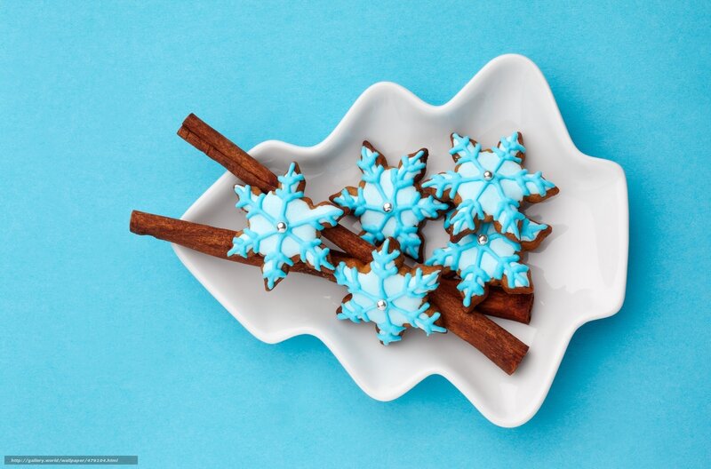 Snowflake Cookies on Plate — Blue, Festive