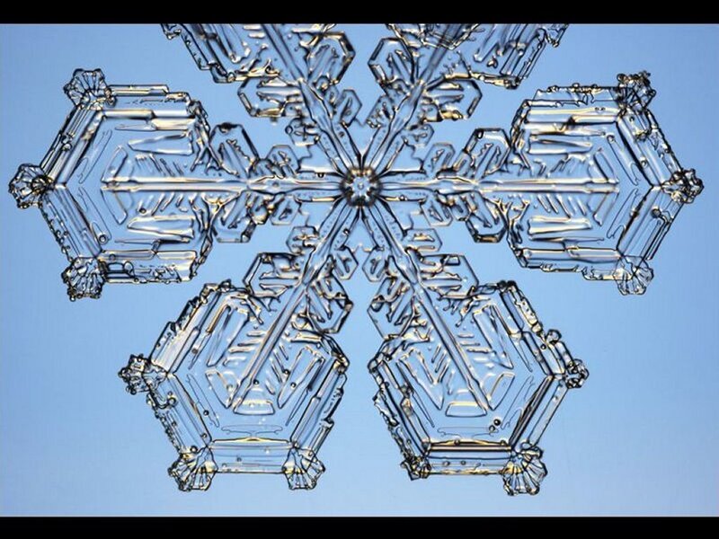 Snowflake Crystal — Blue, Calm, Photograph, Hexagonal