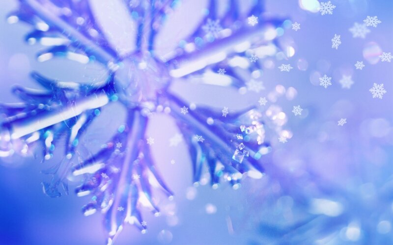 Snowflake Crystal — Blue, Calm, Winter, Digital Art