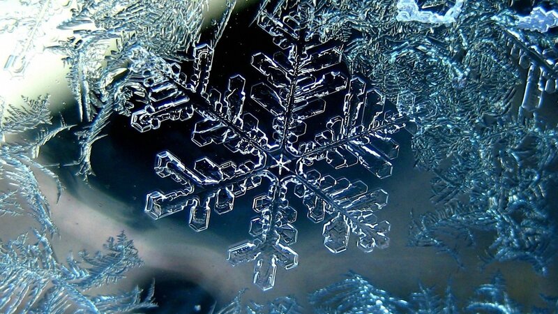 Snowflake Crystal — Blue, Cold, Winter, Photograph, Ice, Frost