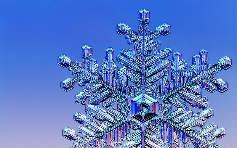 Snowflake Crystal — Blue, Detailed