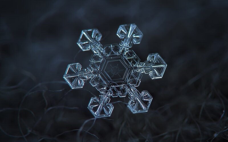 Snowflake Crystal — Blue, Dramatic, Photograph