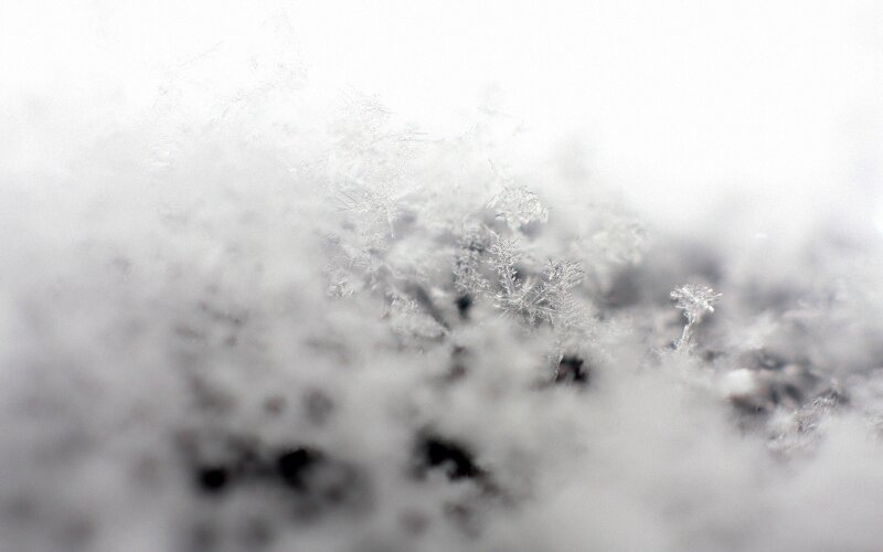 Snowflake Crystals — White, Cold, Winter, Photograph, Snow