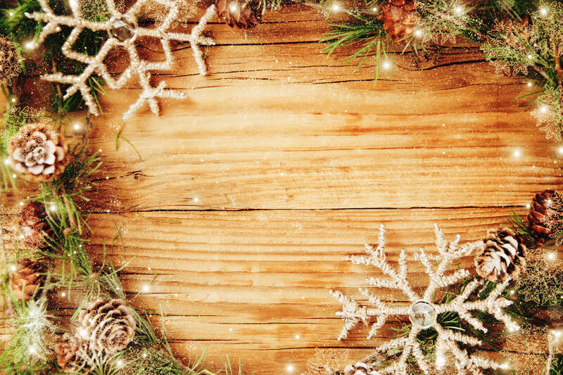 Snowflake Decorations on Wood