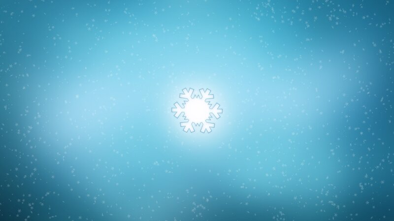 snowflake falling in blue sky