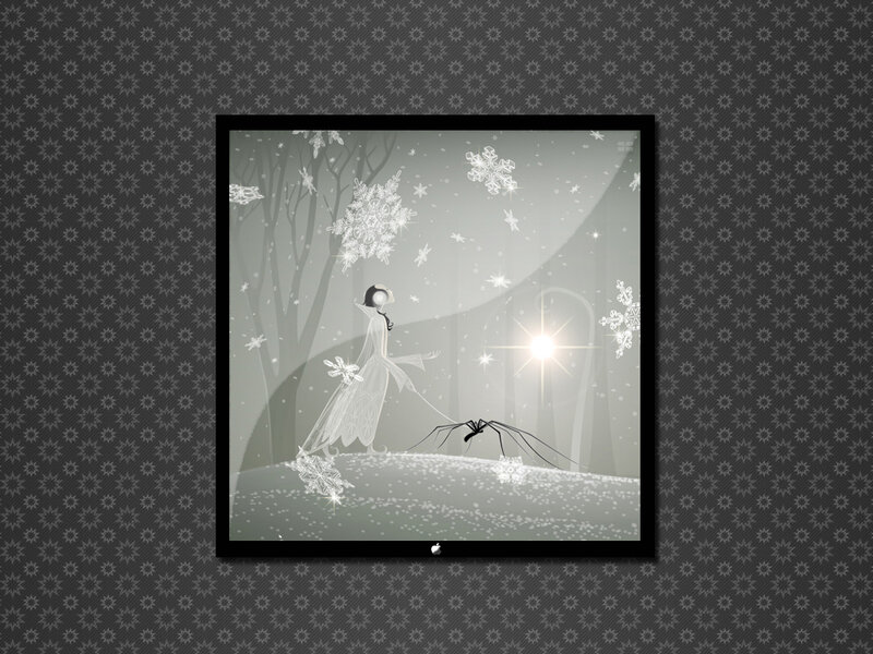 snowflake forest scene