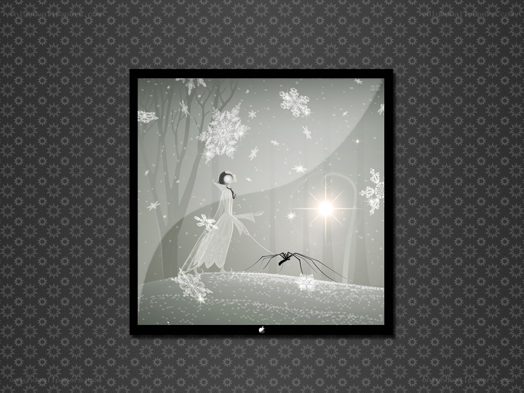 snowflake forest scene