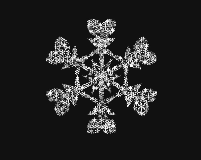snowflake made of snowflakes