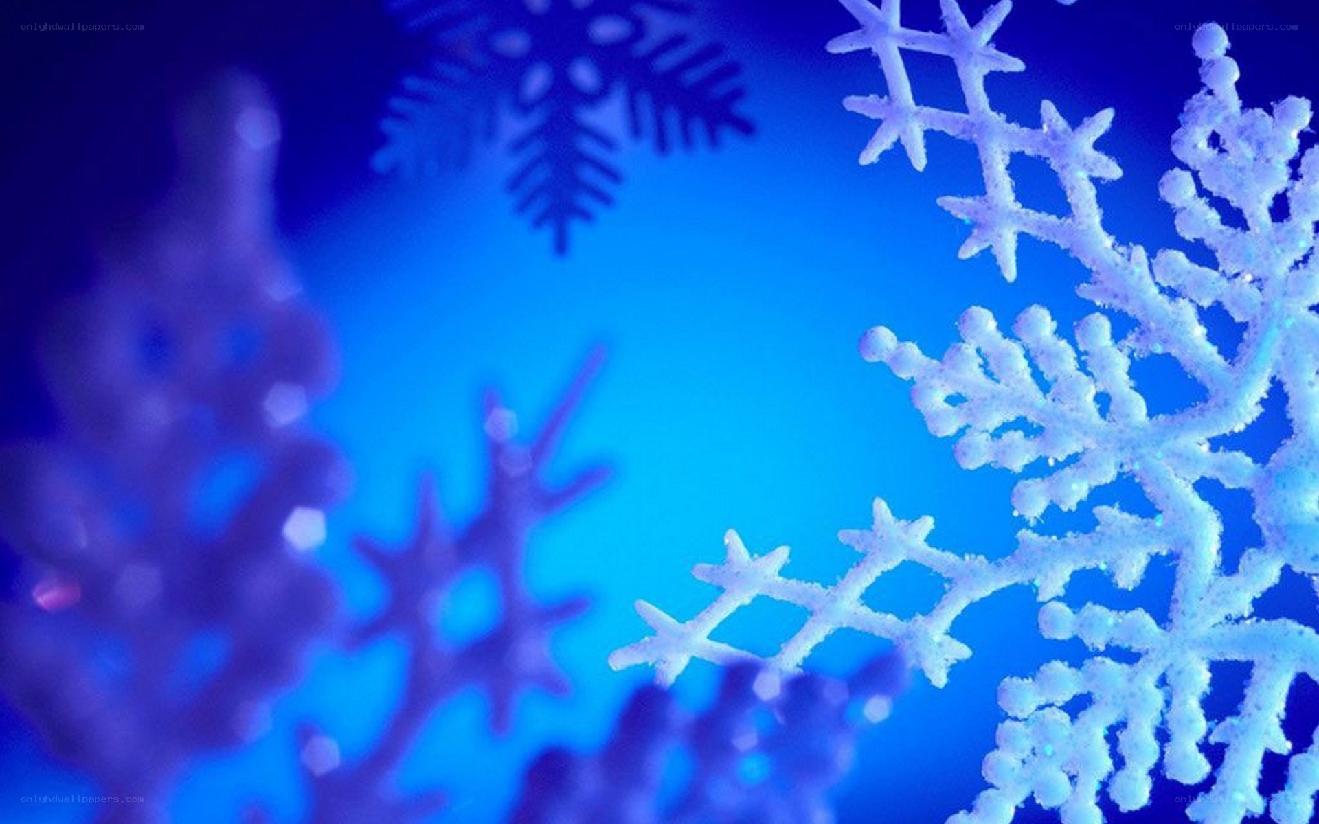 snowflake on blue background
