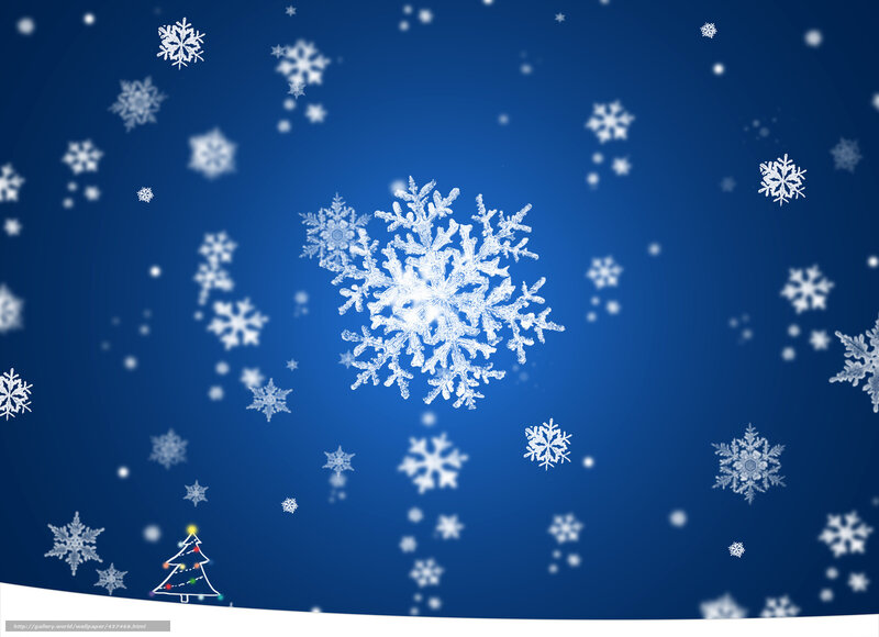 Snowflake on Blue Background — Calm, Winter, Digital Art