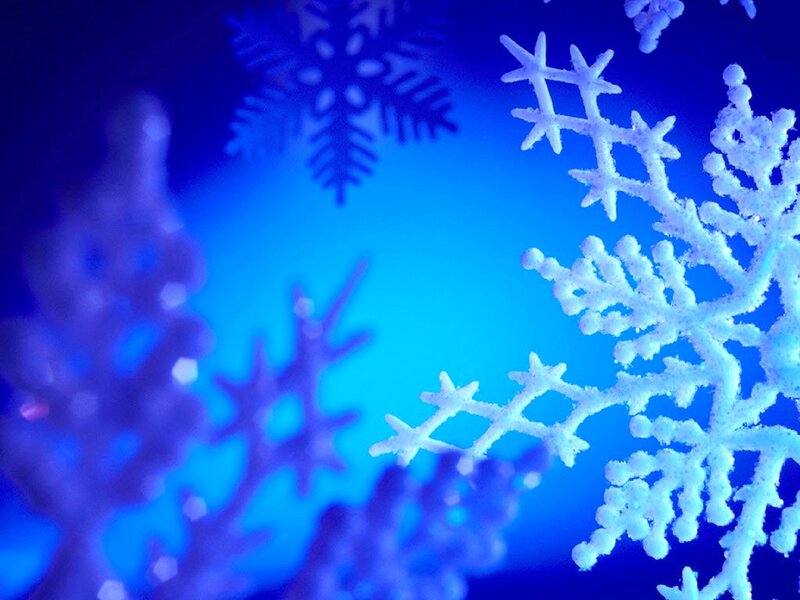 Snowflake on Blue Background — Calm, Winter
