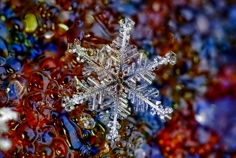 Snowflake on Colorful Surface