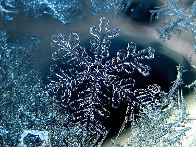 Snowflake on Glass — Blue, Cold