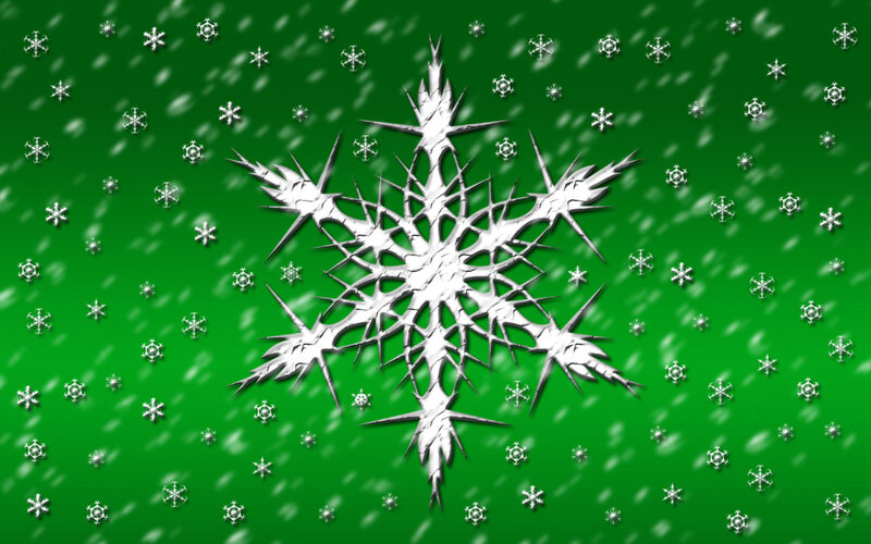 snowflake on green background
