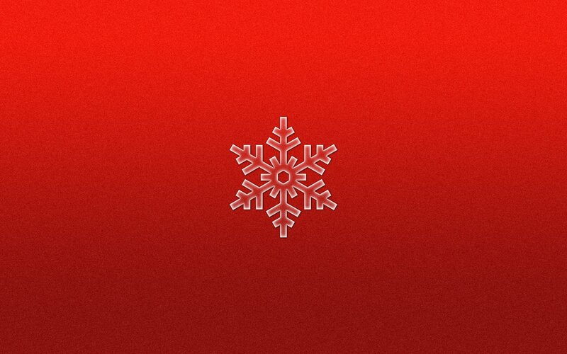 Snowflake on Red Background — Calm