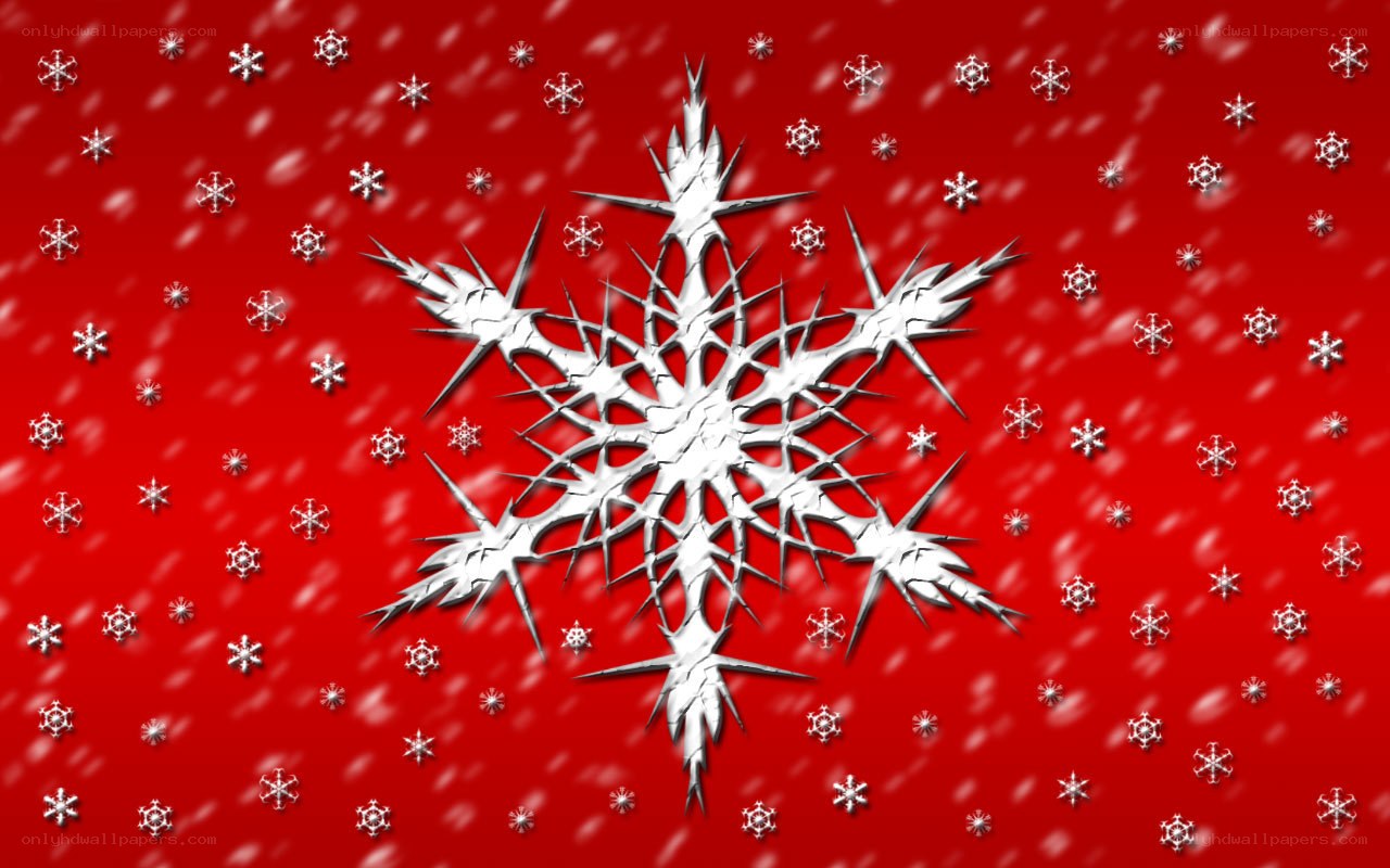 snowflake on red background