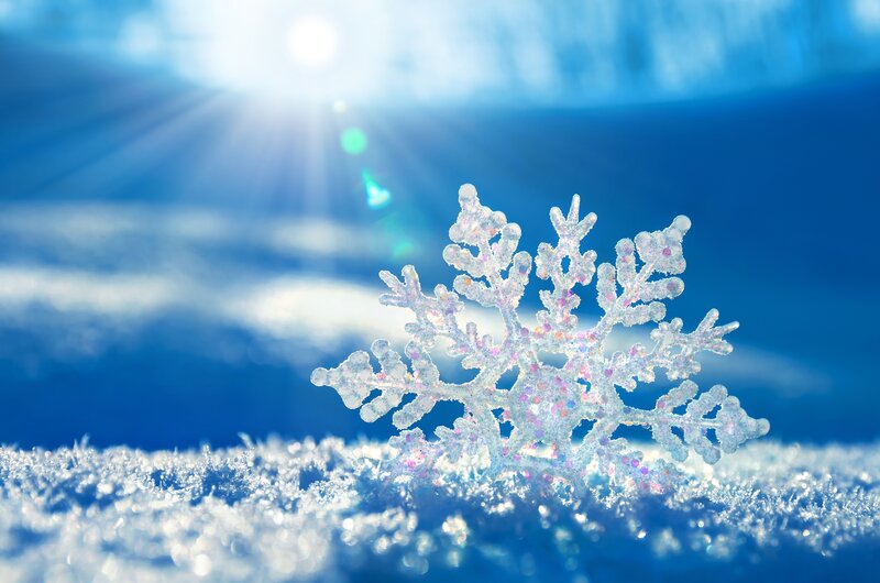 Snowflake on Snow — Blue, Bright, Winter, Photograph