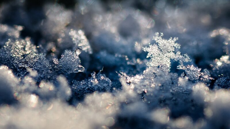 Snowflake on Snow — Ice Crystals