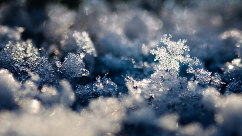Snowflake on Snow — White, Calm, Winter, Photograph, Ice Crystals
