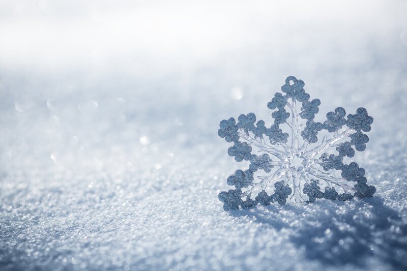 Snowflake on Snow — White, Serene, Winter, Photograph