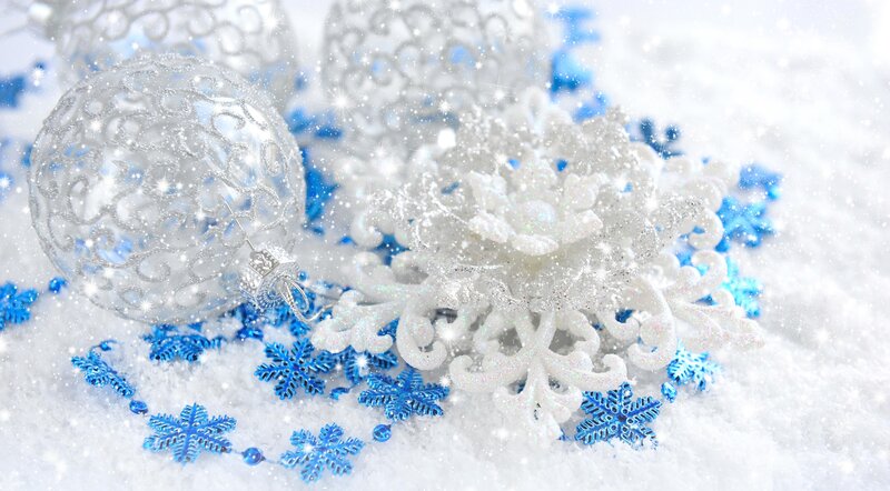 Snowflake Ornaments on Snow