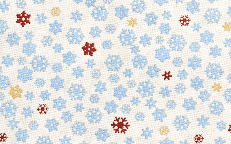 Snowflake Pattern Fabric — White, Calm