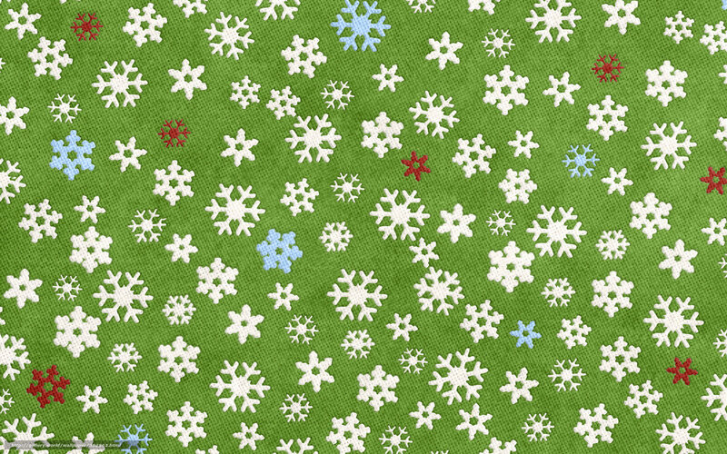 snowflake pattern on green fabric