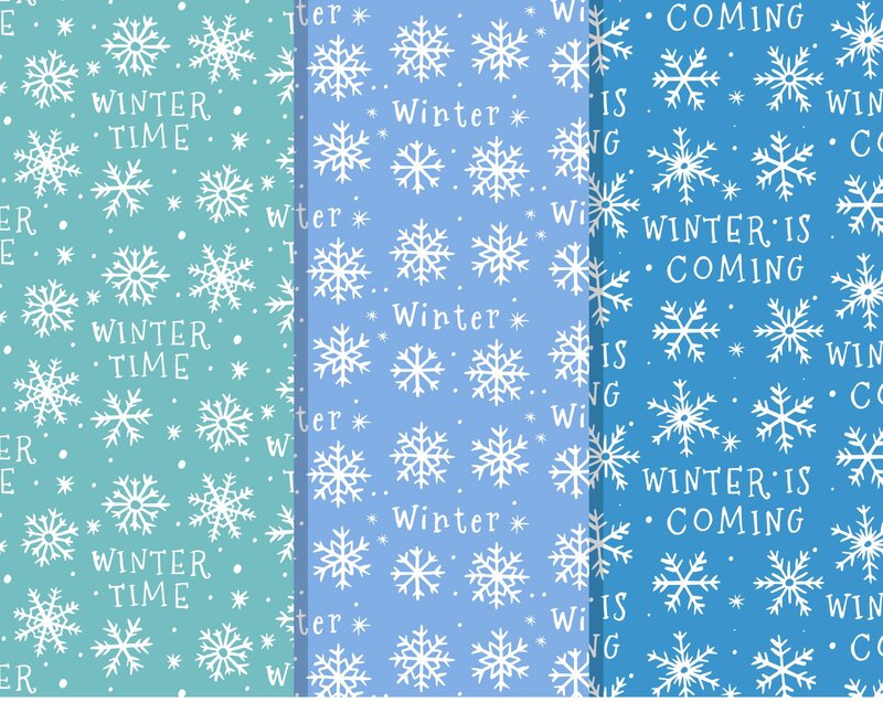 Snowflake Patterns — Blue