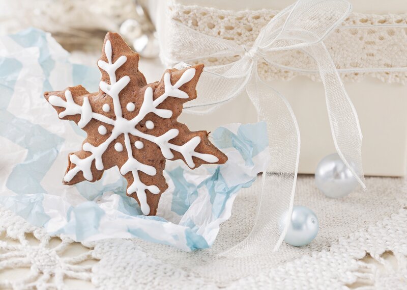 Snowflake-shaped Gingerbread Cookie