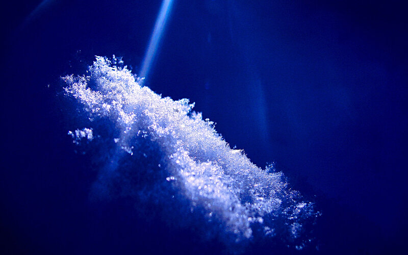 Snowflake under Blue Light