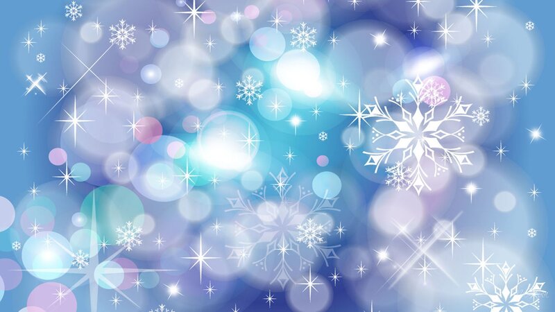 Snowflakes and Bokeh Lights — Blue