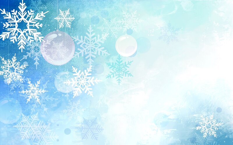 Snowflakes and Ornaments — Blue, Festive