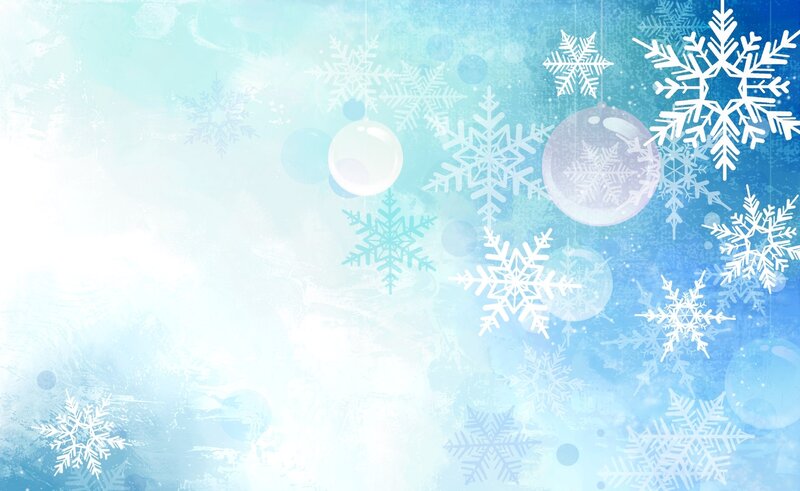 Snowflakes and Ornaments — Blue