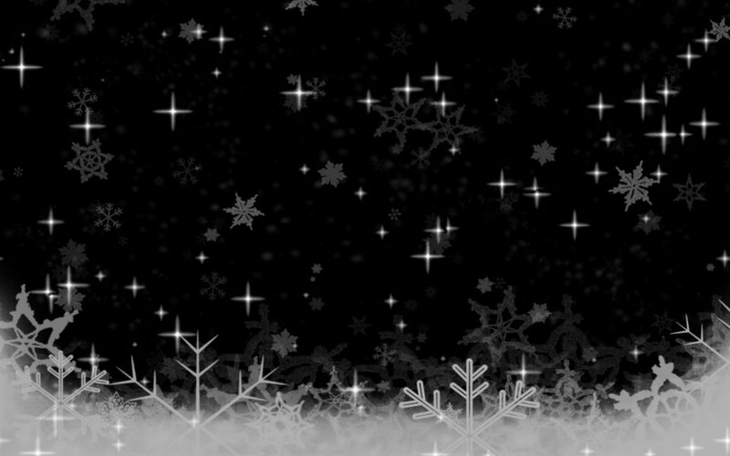Snowflakes and Stars — Black
