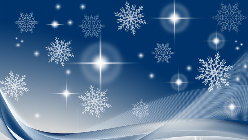 Snowflakes and Stars — Blue