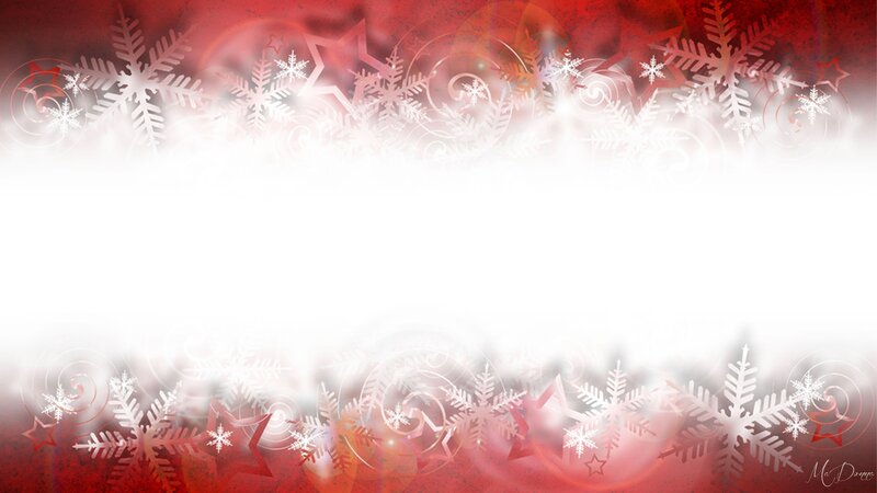 Snowflakes and Stars — Red, Festive