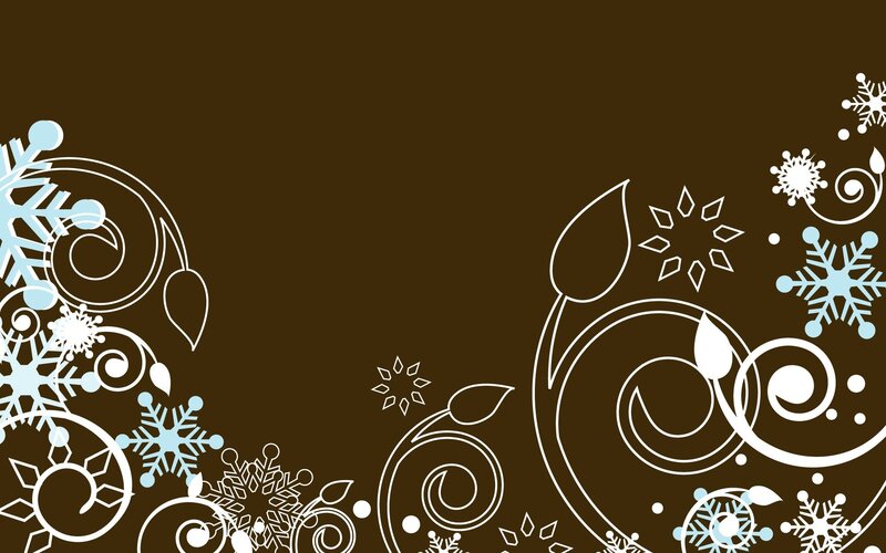 Snowflakes and Swirls — Brown, Festive