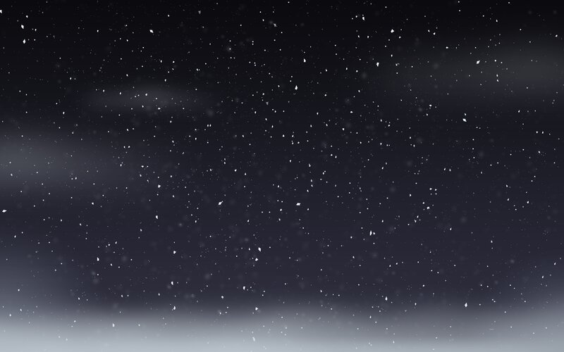 Snowflakes Falling at Night — Black, Calm