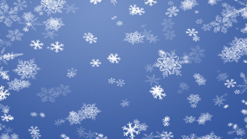 Snowflakes Falling — Blue, Calm, Winter, Digital Art, Sky