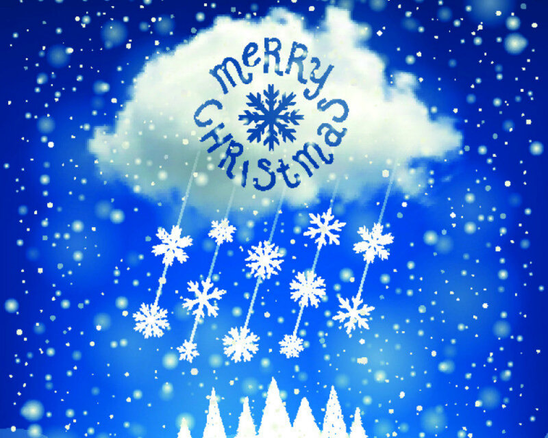 Snowflakes Falling from Cloud