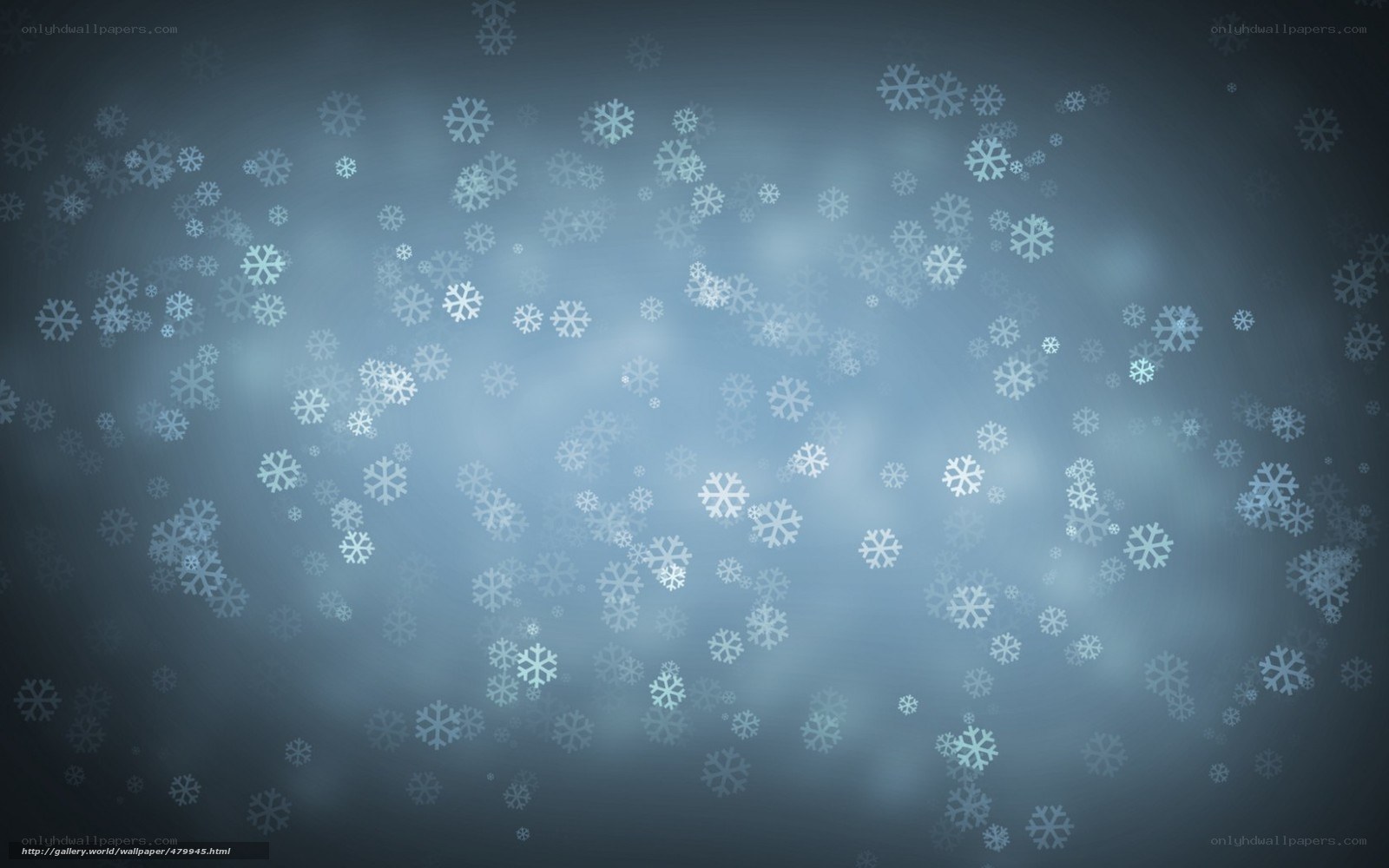 snowflakes falling in blue
