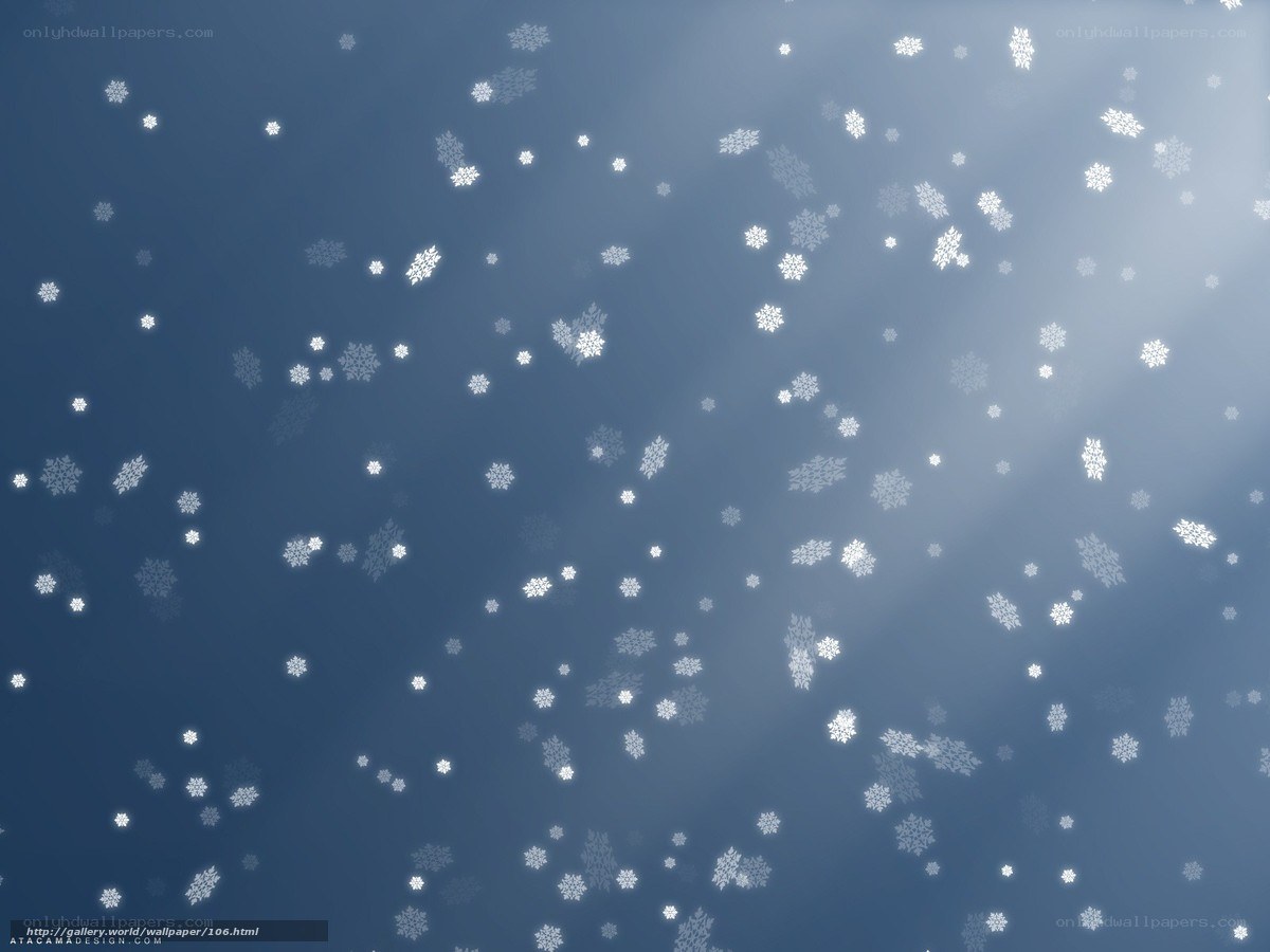 snowflakes falling in blue sky