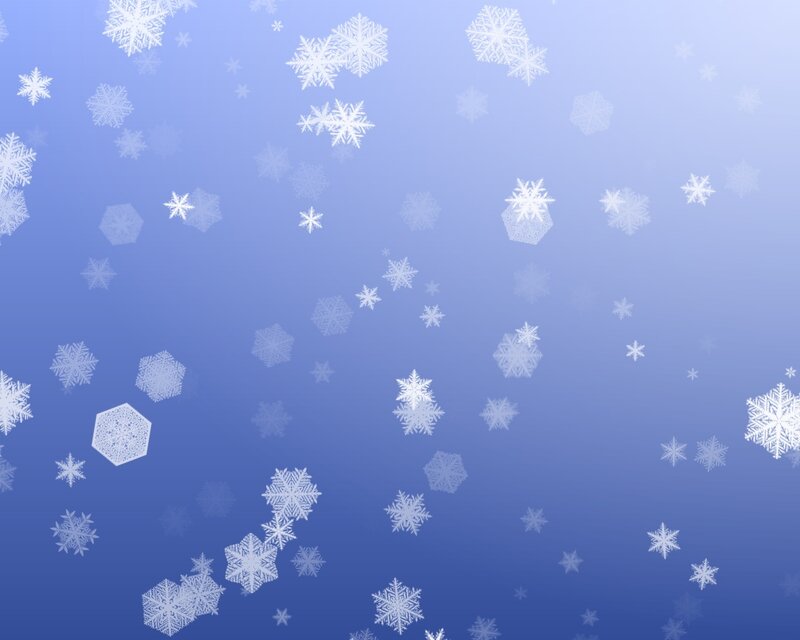 snowflakes falling on blue