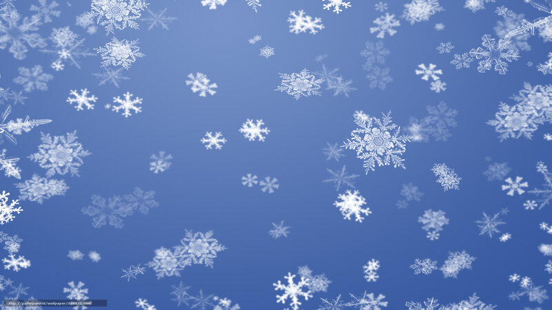snowflakes falling on blue