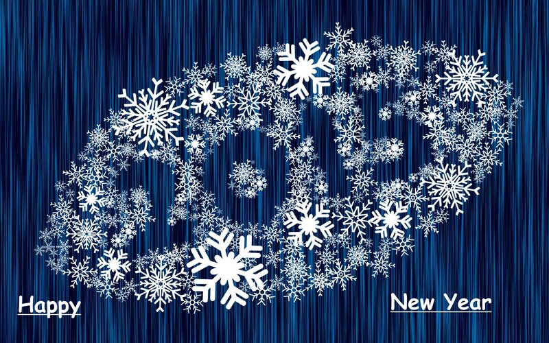 Snowflakes Forming a Heart — Blue
